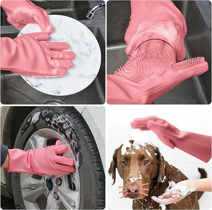 WATER PROOF DISHWASHING SILICONE CLEANING GLOVES